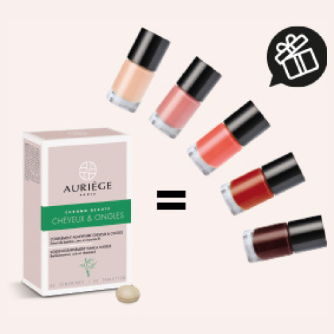COMPLEMENT ALIMENTAIRE CHEVEUX ET ONGLES + 1 VERNIS AU CHOIX image number null